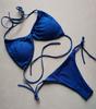 Summer Sexy Bikini set Push-up padded Bra Thong Split Swimwear Female Bandage Bathing Suit Adjustable Lacing Swimsuit Solid