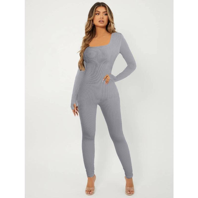 MGHR Moda Donna Casual Tinta Unita Stampa Autunno Inverno Manica Lunga Bretelle Pantaloni Tute & Rompers