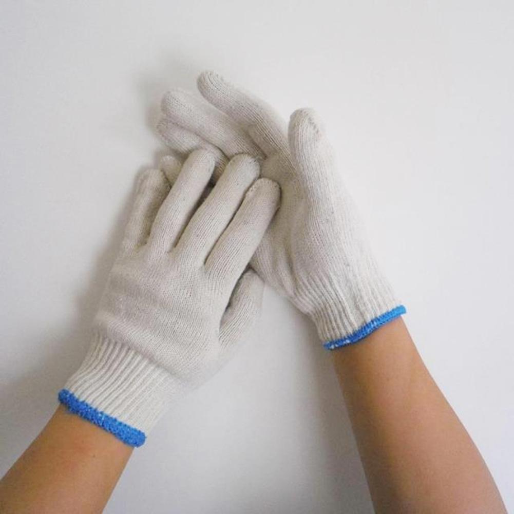 Brand New Durable Protective Gloves Cotton Thread Gloves Work Thick Nylon White Yarn Wear Resistant Cotton Thread Gloves
