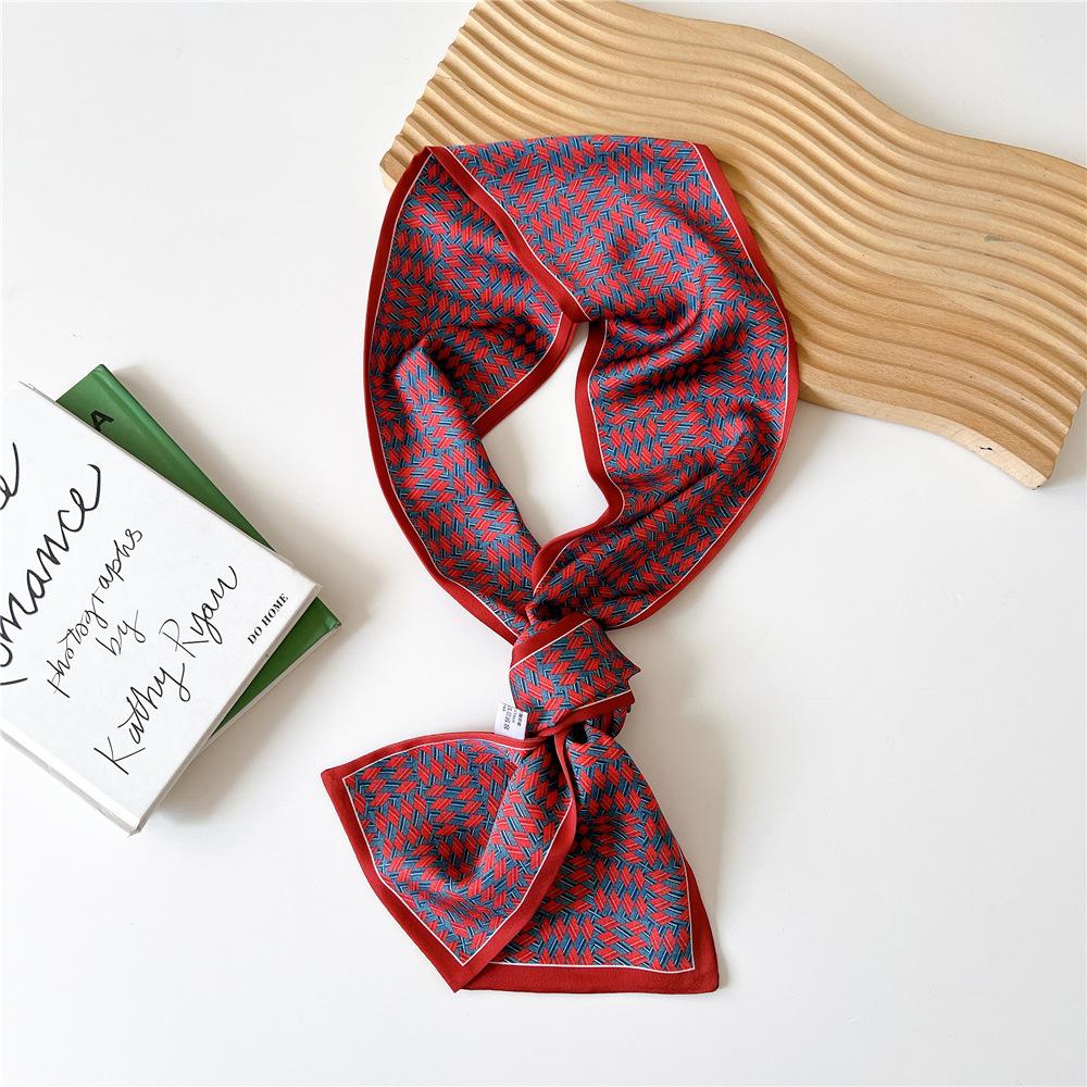 

Новые шарфы Шелковые шарфы Женские весенние и осенние длинные декоративные профессиональные шарфы Летние тонкие стили в сочетании с рубашками Стильные 12*145cm