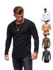 Men's Slim Fit Pleated Solid Color Long Sleeve Raglan T-shirt