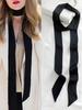 2026 Yeni 100*4cm Kadın Düz Şifon İpek Eşarp Düz Renk Uzun Saç Bandı Çok Yönlü Dekoratif Akıtma Çanta Kravatı Saten Kurdele