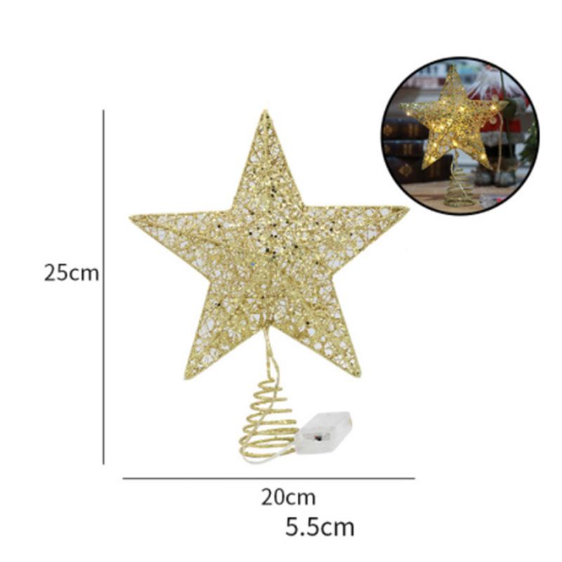 

20 светодиодных блестящих елочных ботворезов со звездами, украшение для рождественской елки для дома, праздничного праздника, вечеринки
