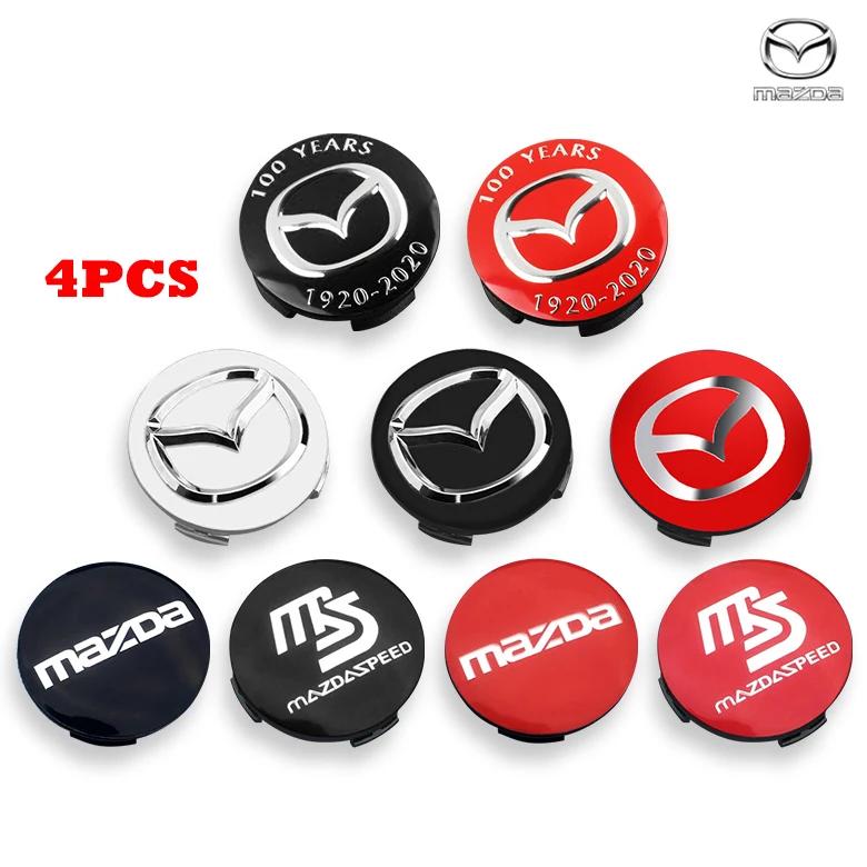 4PCS 56mm Wheel Center Cap Logo Hub Cover Badge Emblem For Mazda 6 3 CX5 2 CX7 Demio Atenza Axela MX30 CX30 CX3 CX9 MX5 RX8 RX7