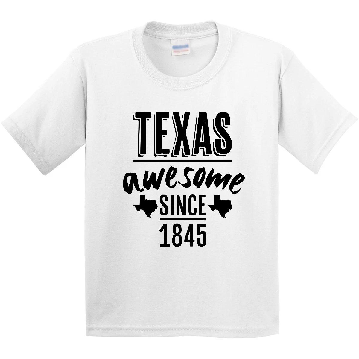 Inktastic Texas Awesome Since 1845 Youth T-Shirt Austin Houston Dallas City Text 100