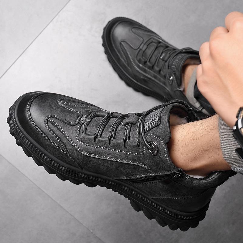 New Men Casual Leather Shoes Handmade Flat Designer Sneakers Classic Lace Up Muller Tenis Masculino Shoes Outdoor Walking Shoes