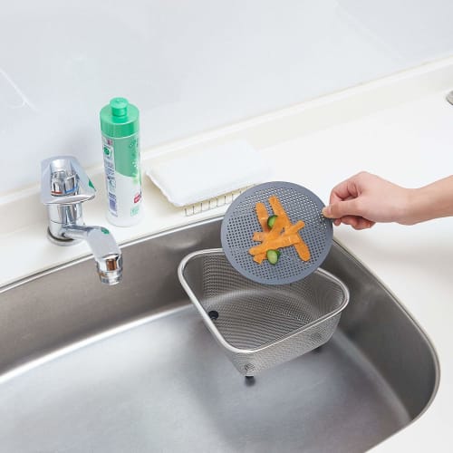 Belca Drain Trash Disposal, Easy To Place, No Accumulation, Fits 14.5cm Diameter Drains, 14.4cm Diameter X 1.4cm Height, Gray, Standard Size, SP-224