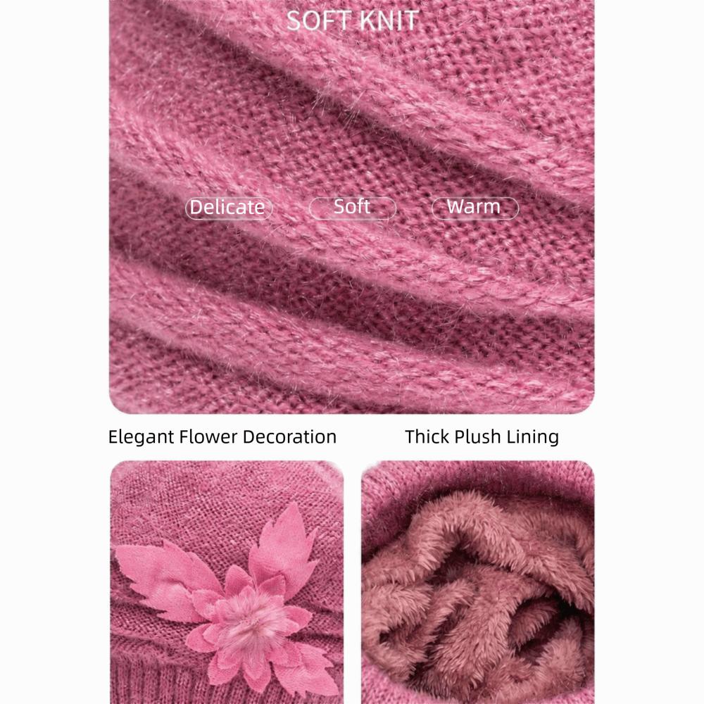 Stretch Warm Knitted Hat Thick Knit Knit Slouchy Beanie Comfy Fleece Beanie  Autumn Winter