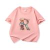 Kids Cotton T Shirt Floral Letter R Print Crew Neck Short Sleeve Tee Casual Boys Girls Summer Tops