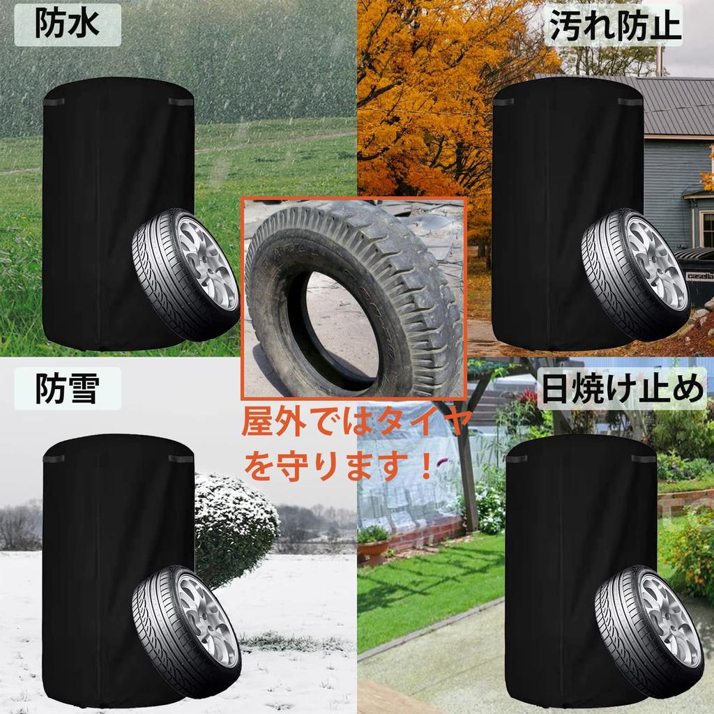 Iptienda Outdoor Waterproof 500D Thick Tire Covers for 4 Tires - UV Protection, Dustproof, Stain-Resistant, Durable, Rain and Snow Resistant, with Sto