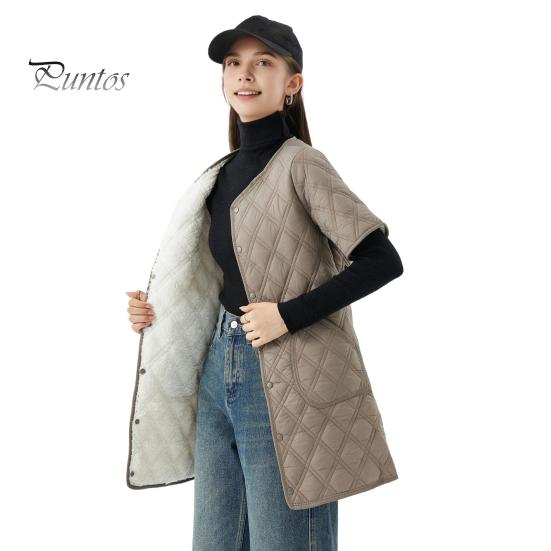 

Зимове пухове пальто з м’якою круглою шиєю, кишені на ґудзиках, вітронепроникне утримання тепла, щодня, холодна погода, внутрішній шар одягу, бавовняна куртка XL