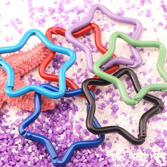 10Pcs Multicolor Pentagram Star Carabiner Buckle Aluminum Alloy Carabiner Hook Clips DIY Accessories for Keychain Buckle for Camping Hiking