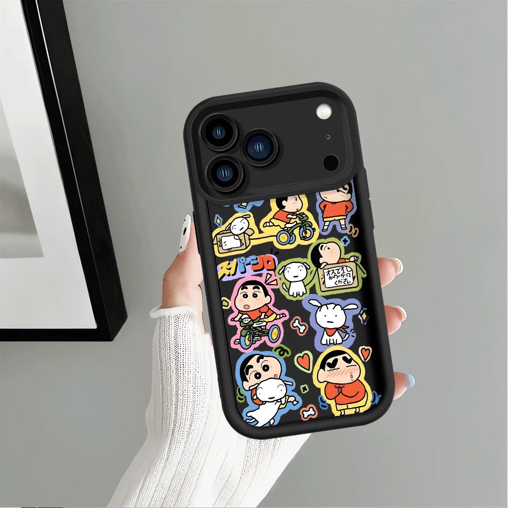 Phone Cover Case for iPhone 14 17 Pro Max 11 Air 13 16 12 Pro 15 Plus Colorful Crayon Shin Chan