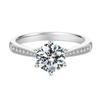 Douyin Live Trending Imitation Moissanite Silver-Plated Six-Prong Women's Ring