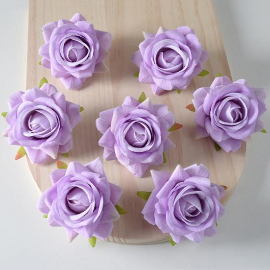 Artificial Rose Flower Head Soft 1.5" Real Touch Small Fake Flower Head for DIY Crafts Wedding Centerpieces Bridal Shower Party Home