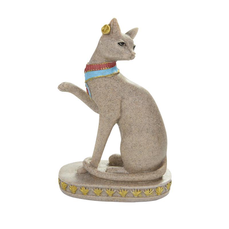 

Resin Craft Sandstone Cat Home Decor Ornament, Egyptian Cat Animal Creative Gift 12006B