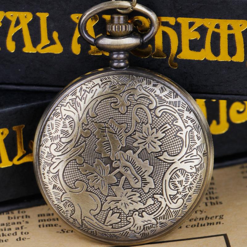 reloj de bolsillo Hombre Bronze Black/Bronze/Silver Exquisite Versatile Quartz Pocket Watch Clock Men Women Gift Steampunk