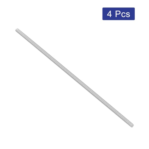 uxcell Fully Threaded M3 Threaded Rod Stud Bolts, Long Thread, 130mm Length, 0.5mm Pitch, 304 Stainless Steel, Right-Hand Thread, 4 Pieces