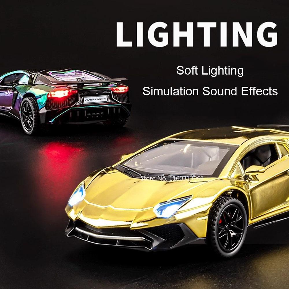 1:32 Lambor LP750-4 LP770-4 Cars Toy Models Light Sound Miniature Model Vehicles Doors Opened Sports Car Children Festival Gifts
