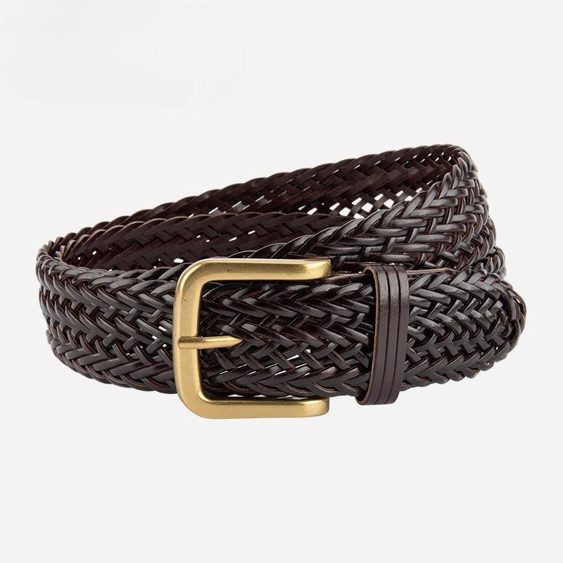 Fashion Braided Belt for Women, Boho Style Retro High-end Versatile Skirt Belt Decoration Non-porous Belt for Women