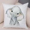 Watercolor Cute Animal Cushion Cover Sofa Home Decor Zebra Giraffe Hippo Monkey Lion Fox