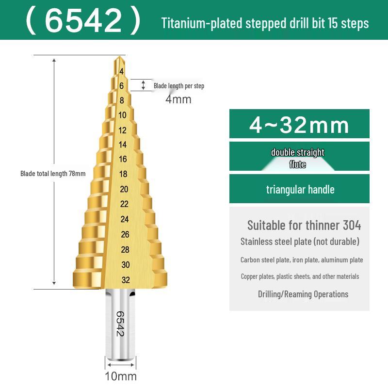 Cobalt-Stepped Twist Drill Bit for Hand Drills - Ideal for Steel & Stainless Steel