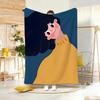 Art F-Flat Illustration Throw Lightweight  Flannel Blanket Soft Skin-Friendly For Summer Cooling