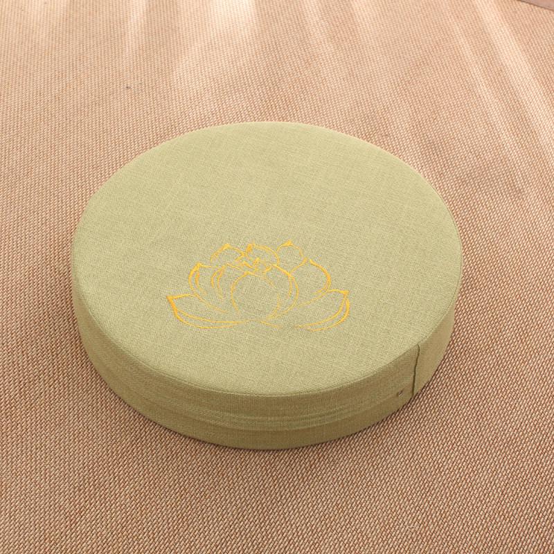 Thick Washable Japanese Zen Meditation Cushion - Round Tatami Linen Seat for Home and Balcony