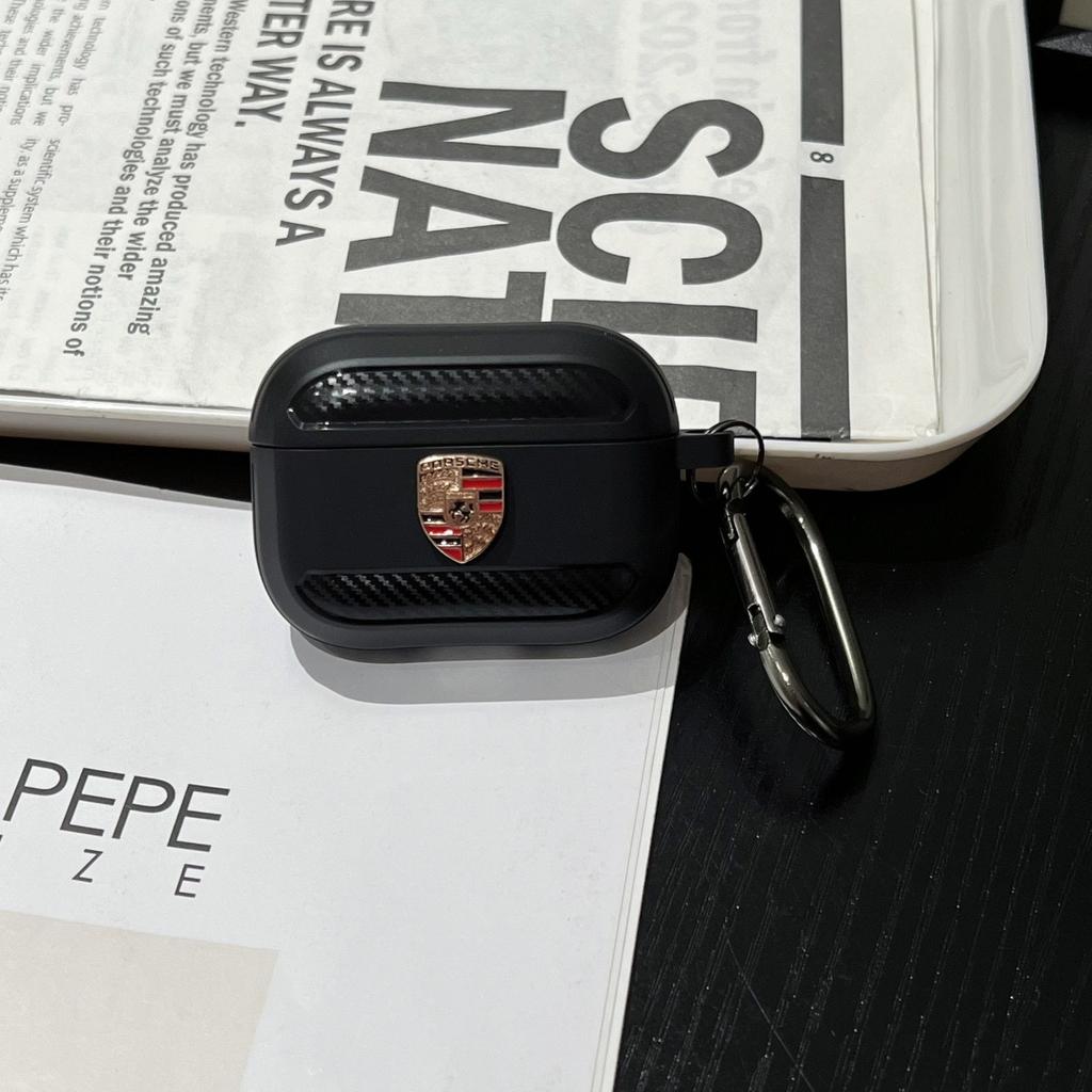 Чохол з вуглецевого волокна для навушників Porsche 911 718 Cayenne Macan Taycan Для Apple Airpods Pro 3 2 Чохол Бампер З брелоком