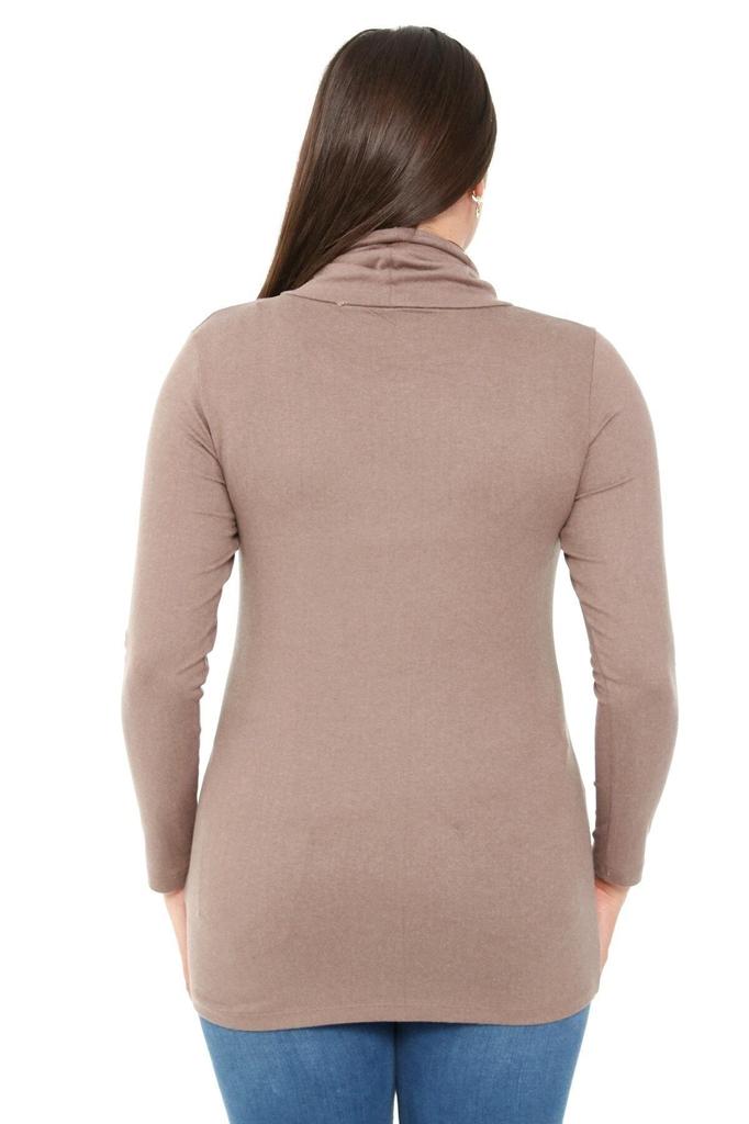 Bluză Mărime Mare pentru Femei Mărime Plus Guler cu Șnur Guler cu Nasturi Detaliată Lână Viscoză Nurcă