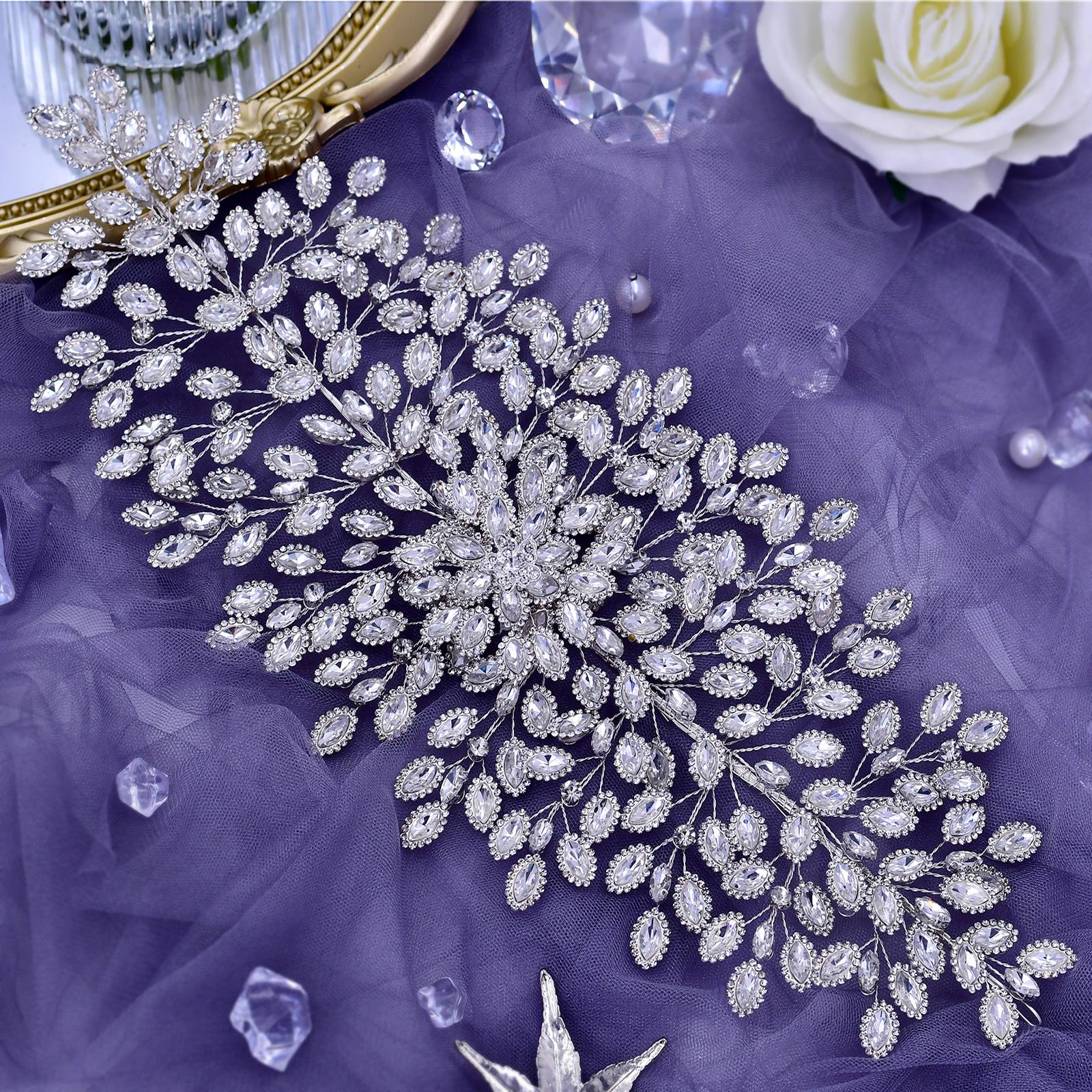 

Головной убор со стразами и кристаллами, свадебное платье, свадебные аксессуары, украшения на голову HP428