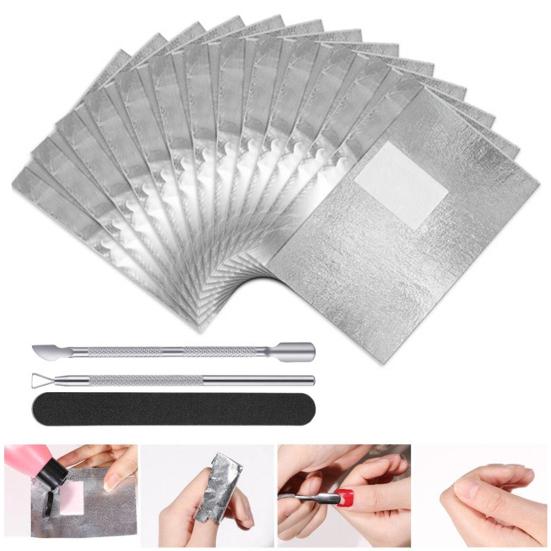 100/200Pcs Nail Polish Remover Foil Wrap Kit Soak Off Gel Remover with Cotton Pad Home Salon Nail Polish Removal Tools Kit