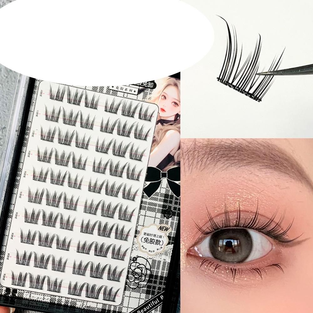 Natural Look Self Adhesive Cluster Lashes No Glue Needed Segmented Eyelashes  DIY Eyelash Extension