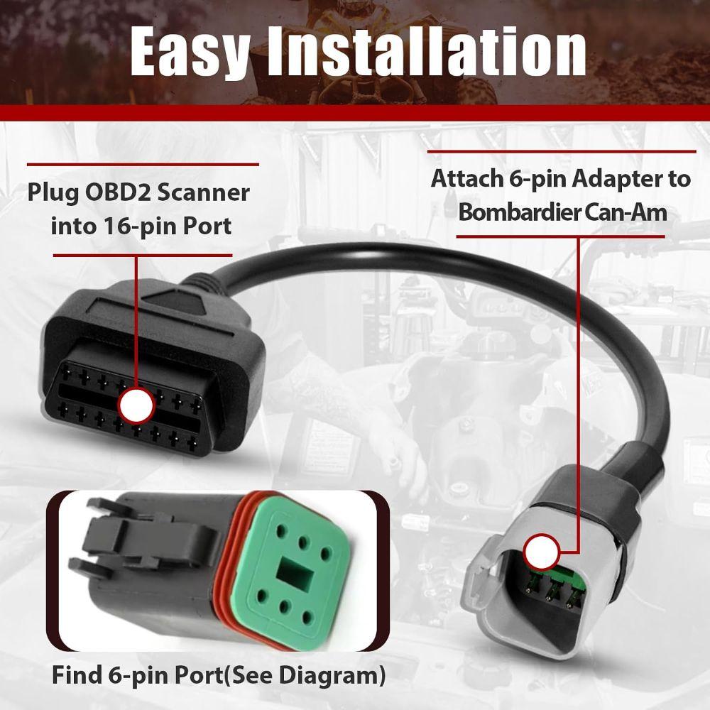 OBD2 OBD2 Adapter Cable Black Extension Cable Adapter Convenient ATV Scanner Cable