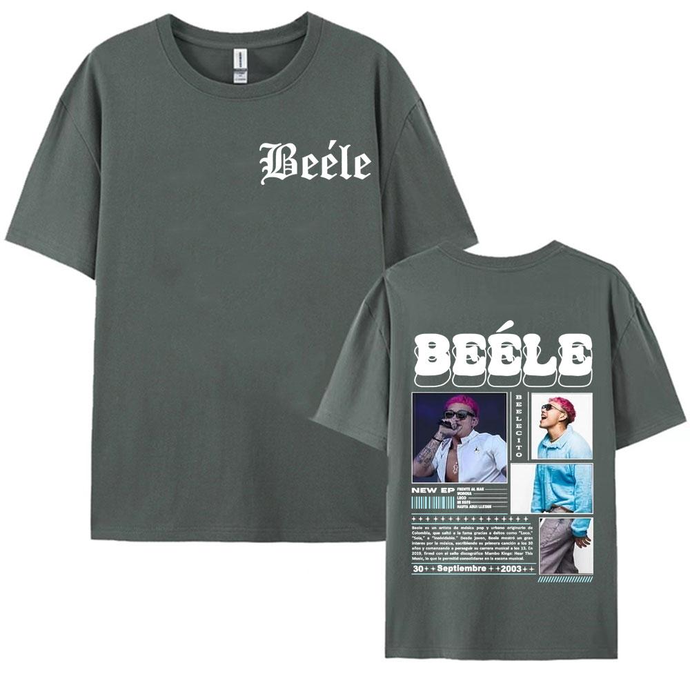 Rapper Beelecito Album Tour 2025 Double Sided Printed Tee Shirt for Men Hip Hop Vintage T Shirt Unisex Casual Tshirt Streetwear