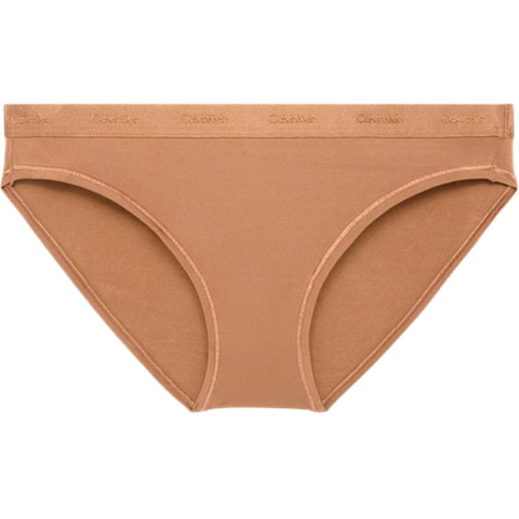 

Calvin Klein Natural Series Letter Print Mid-Rise Simple Triangle Underwear Women underwear Brown QF6761AD-BO8 M