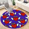 1pc Heart Wings Purple Background Chair Carpet for Office, Non-slip, Soft and Durable Office Rug for Interior Decoration, Perfect for Office