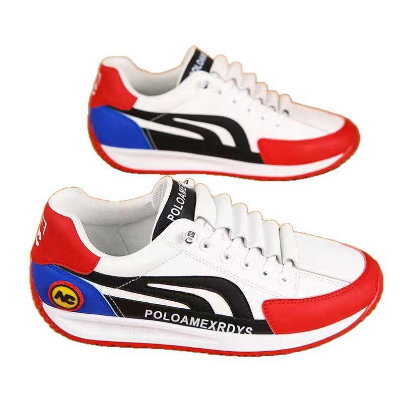 Frühlings- und Herbst-Herren-Freizeitschuhe Atmungsaktive, rutschfeste und verschleißfeste Sportschuhe Mesh Low-Top trendige kleine weiße Schuhe Weichsohlige Laufschuhe