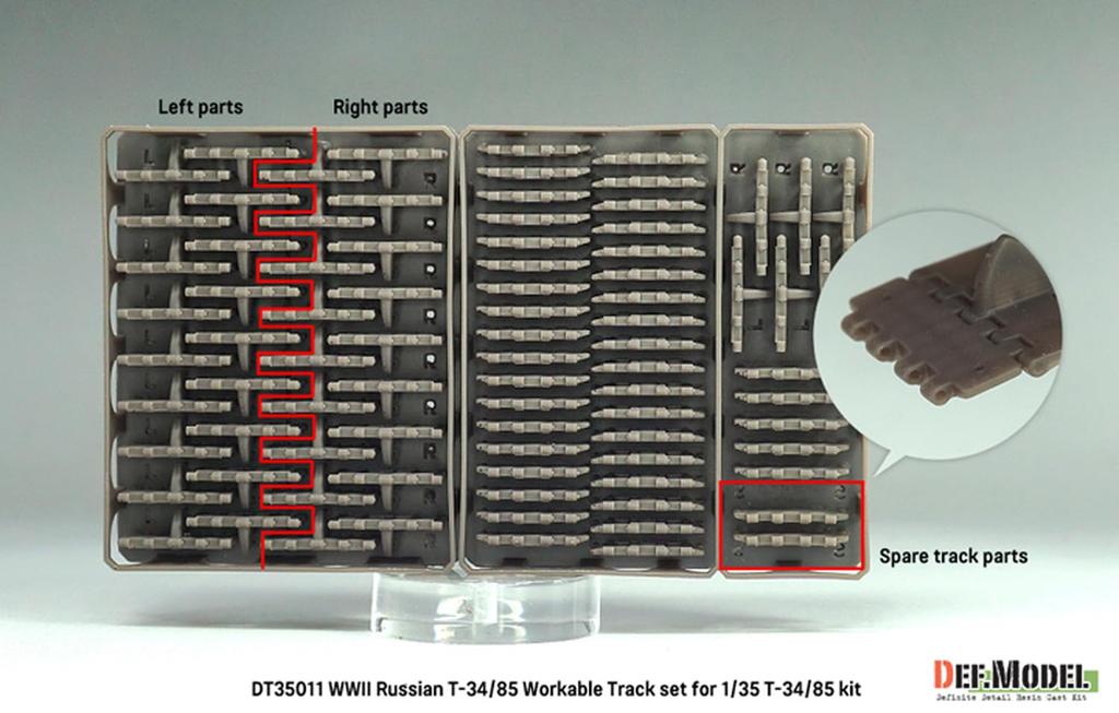 Defmodel 1/35 WWII Russian/Soviet T-34/85 Tank Linkable Tracks (Universal) Plastic Model Kit Parts DT35011 (Tank)