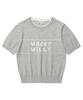 Wacky Willy Women'S Typographic Color Block Short Sleeve Knit Grey