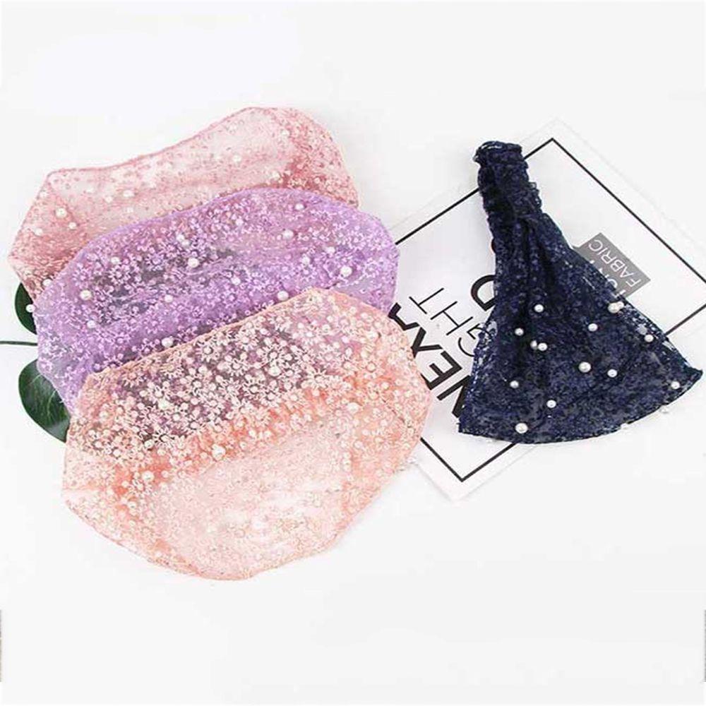 Pearls Make Up Korean Style Hair Wear Organza Headband Wide Side Hairband Women Hair Accessories