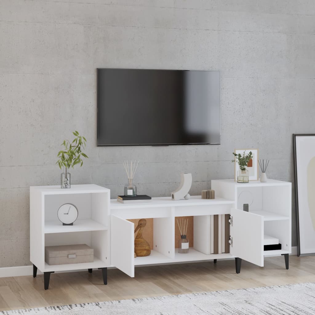 Vidaxl Szafka Pod Tv, Biała, 80X36X50 Cm, Materiał Drewnopochodny