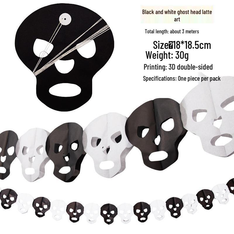 Halloween Paper Garlands: Bat, Pumpkin, Spider & Ghost Decorations