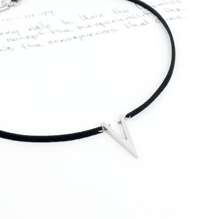 Glory_Arden [Unisex] Vsuede Choker Style Necklace / Ghmn-208