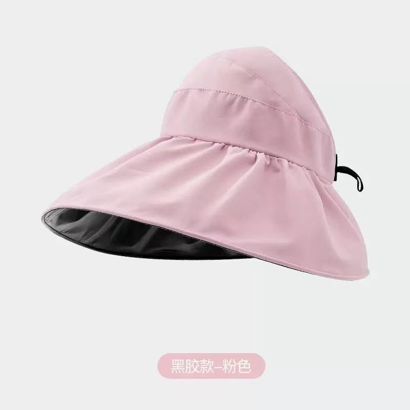 Vinyl Sunscreen Sun Hat Women's Versatile Large Brim Sun Hat Outdoor Portable Empty Top UV Sun Hat Summer