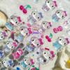 3D Crystal Apple Kitty Stickers - 6-12Pcs Cute Apple Decals Great For Girls Phone Case Diy Kawaii Exchange Gift Decoration