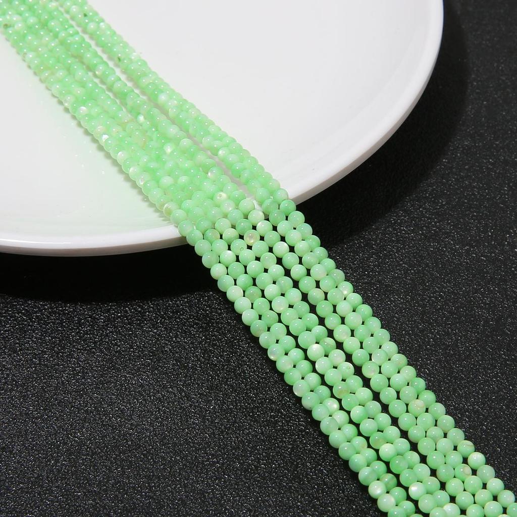 3mm Natur Süßwasser Shell Runde Perlen für Schmuck Machen DIY Armband Necalace Telefon Kette