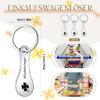Praktischer Stabiler Edelstahl Einkaufswagen Münz Schlüsselanhänger Charm Anhänger 3er Pack Abnehmbar Einkaufswagen Modeaccessoire