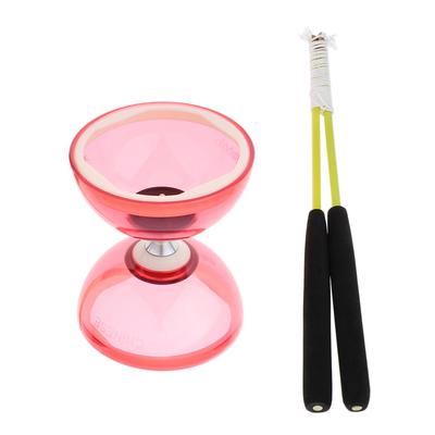 3-bearing Diabolo with Sticks and Strings, Rubber Toy for Hand-eye Coordination,
