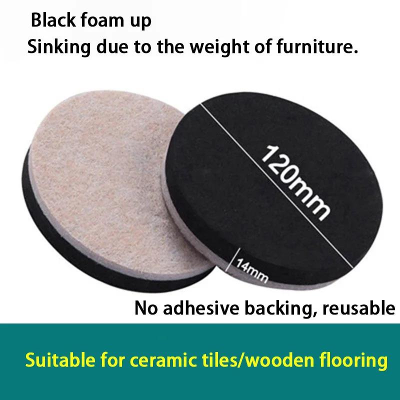 4Pcs Plastic Sliding Foot Pad Square/Round Furniture Leg Protection Pad Slide Wear-Resistant Floor Protection Foot Cover
